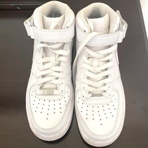 Nike - Air Force 1 high, color: white, men size: 8.5, women size: 10